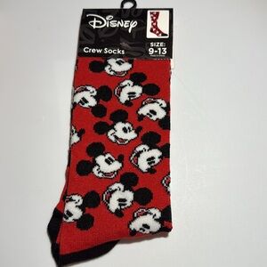 Disney Red and Black Mickey Mouse Patterned Socks
